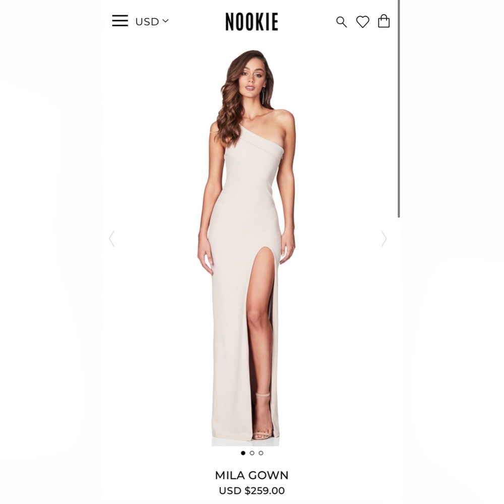 Nookie Mila One Shoulder Gown in Sand